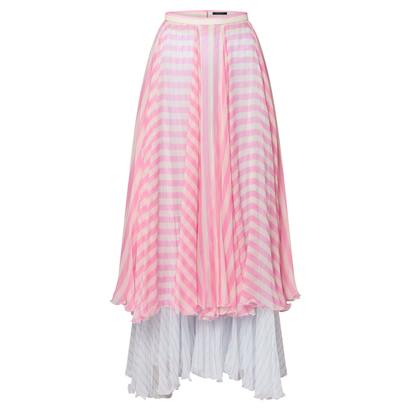 Mixed Stripe Tiered Skirt 1