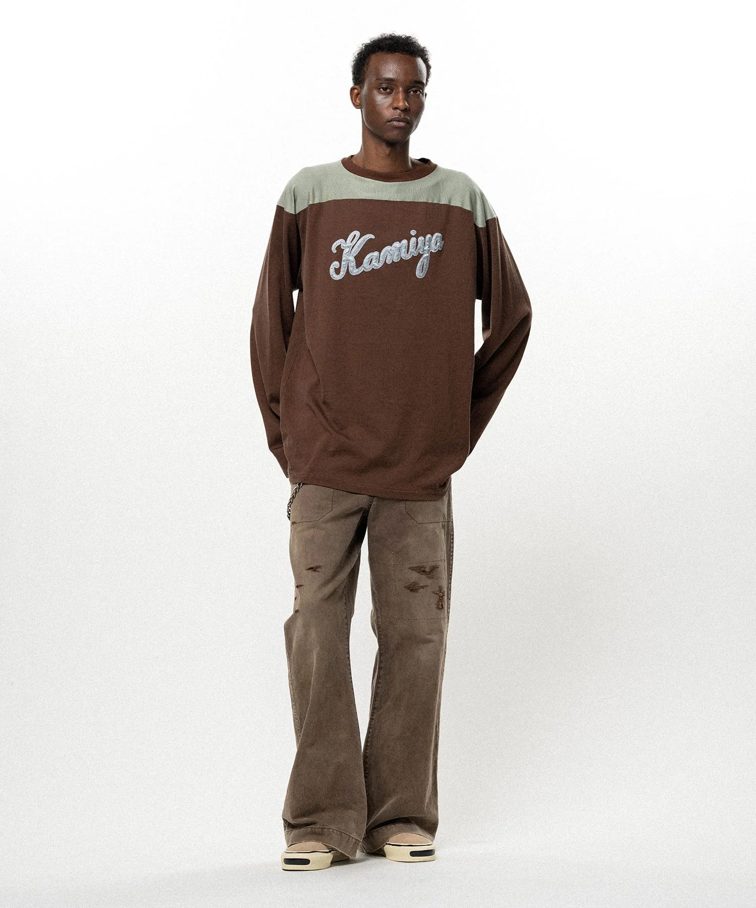 Satin Patch Football L/S T-shirt - 1