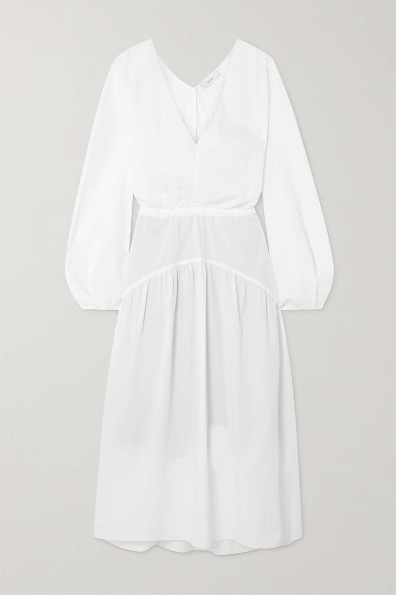 Tiered cotton-voile midi dress - 1