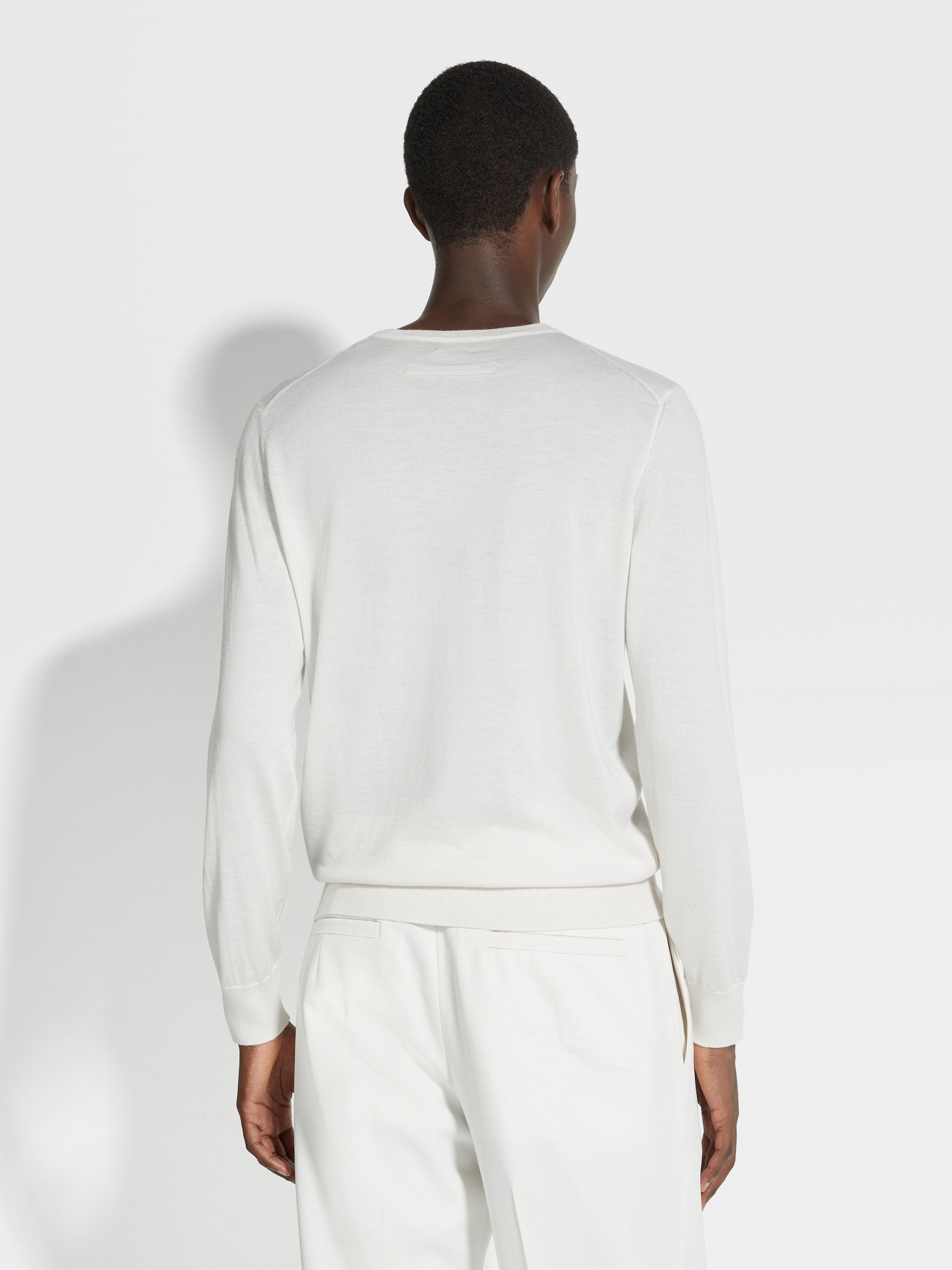 WHITE MÉLANGE CASHSETA CREWNECK - 5