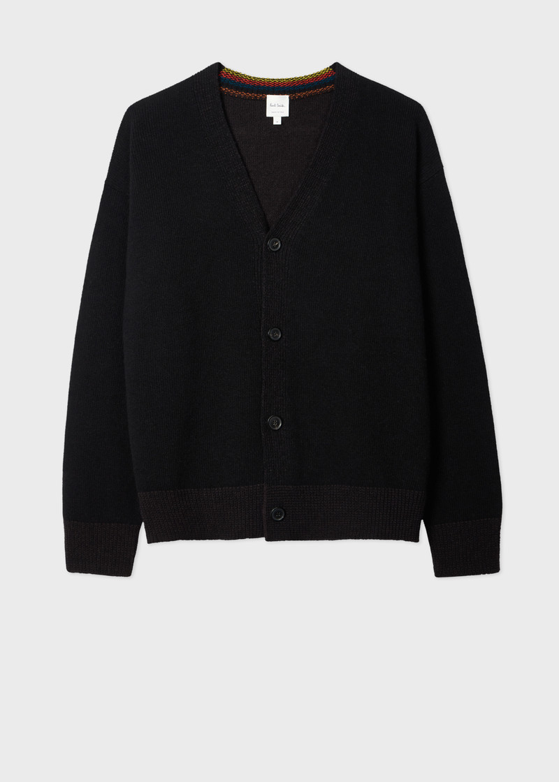 Black Lambswool Cardigan 1