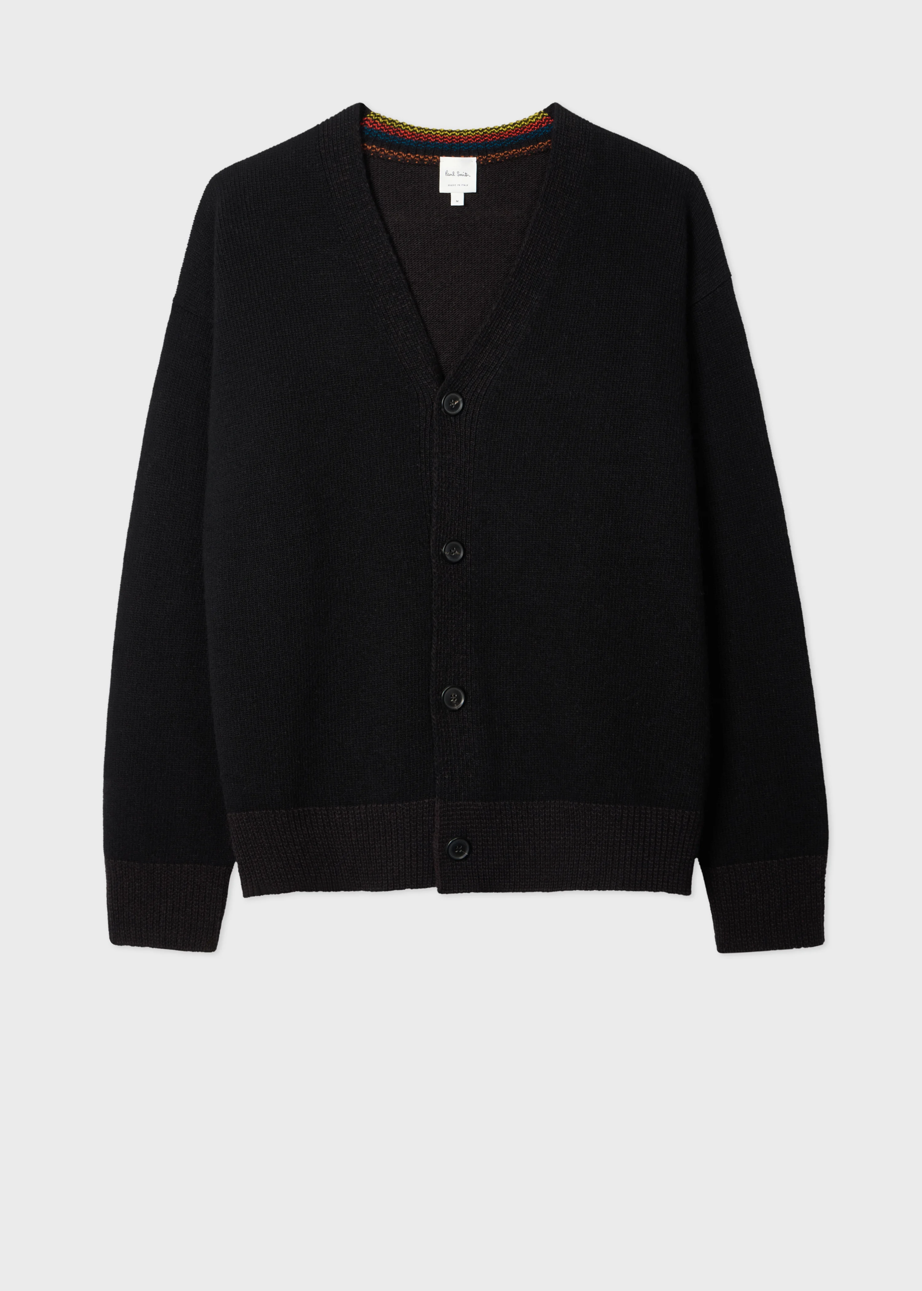 Black Lambswool Cardigan - 1