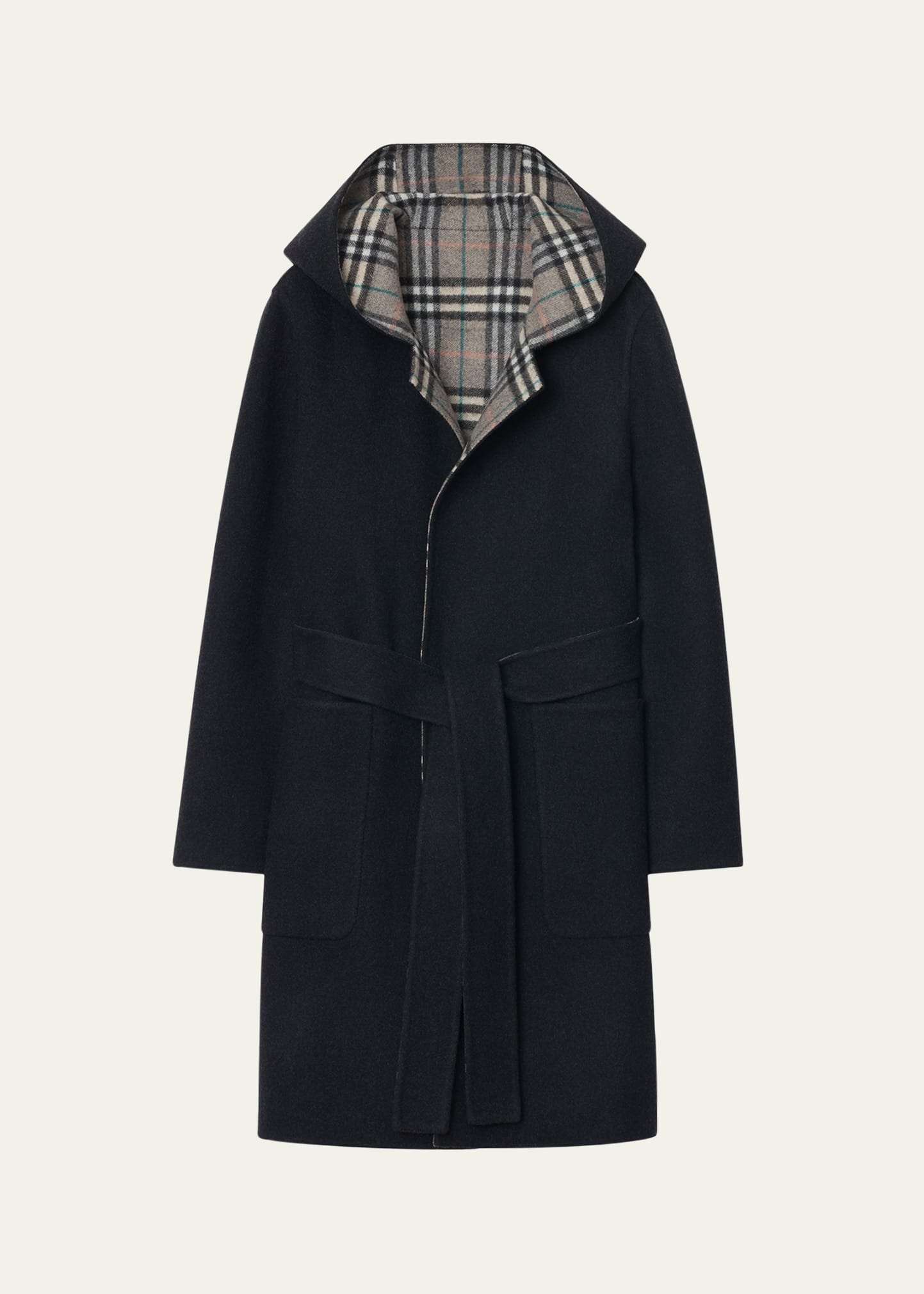 Hampshire Hooded Wool Wrap Coat - 1