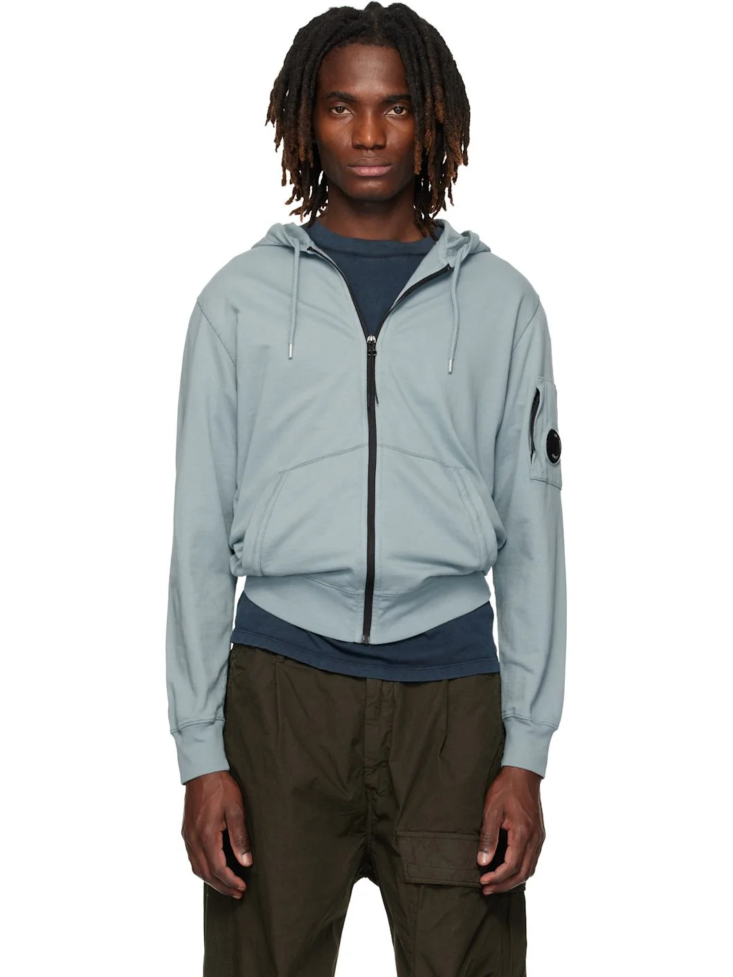 Blue Light Fleece Zip Lens Hoodie - 1