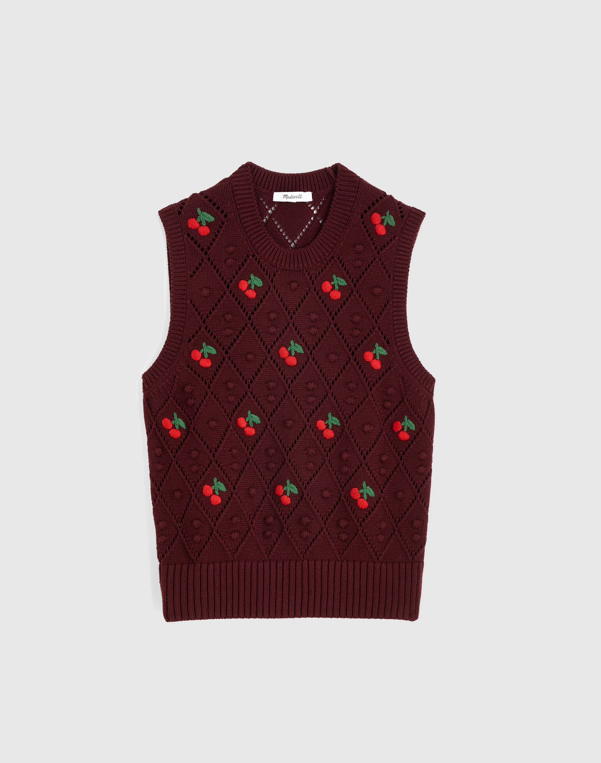 Bauble Pointelle-Stitch Sweater Vest - 1