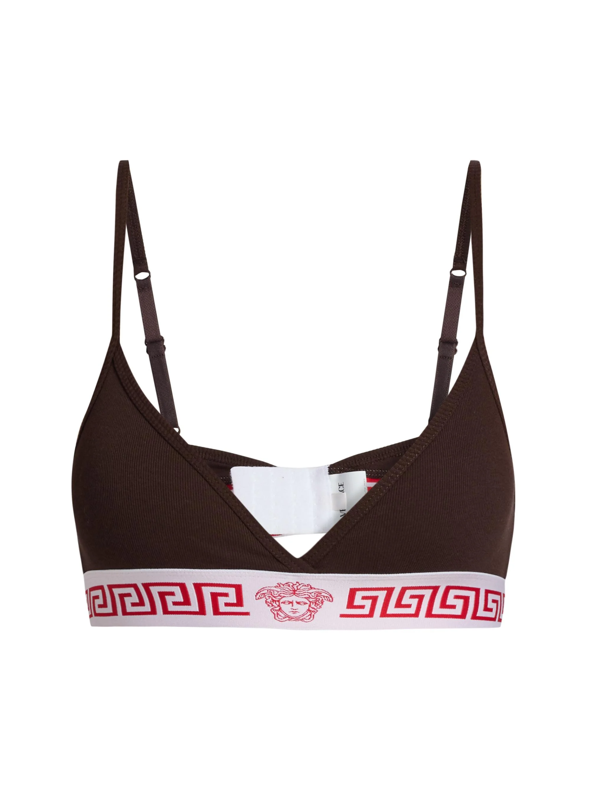Women's Cotton Jersey Rib Bra - Chocolate - 1