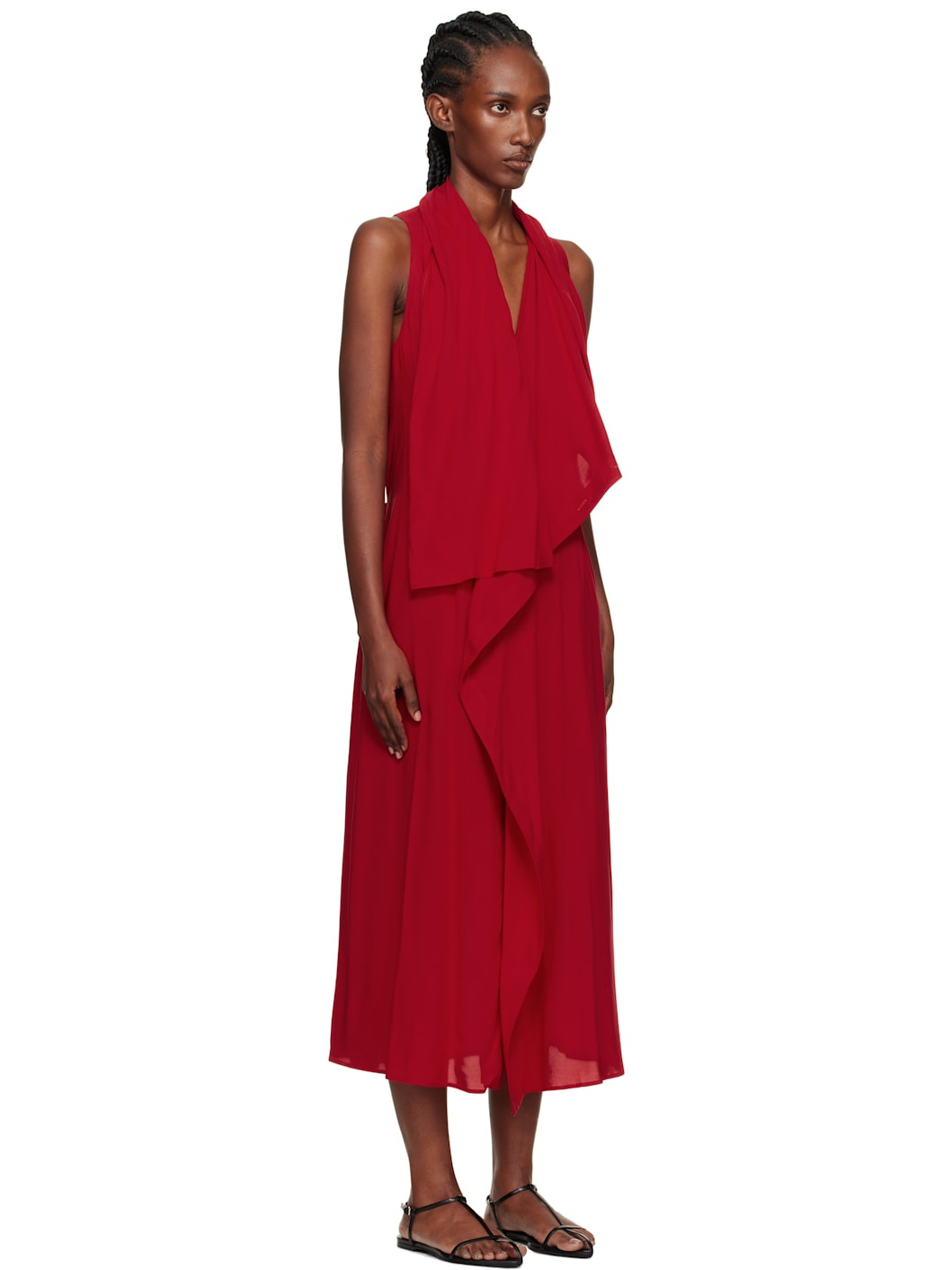 Red Lawn Long Draped Sleeveless Maxi Dress - 2