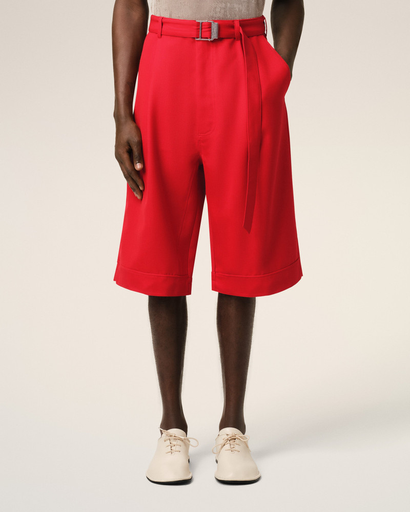 RED WOOL CARGO BERMUDA SHORT 3