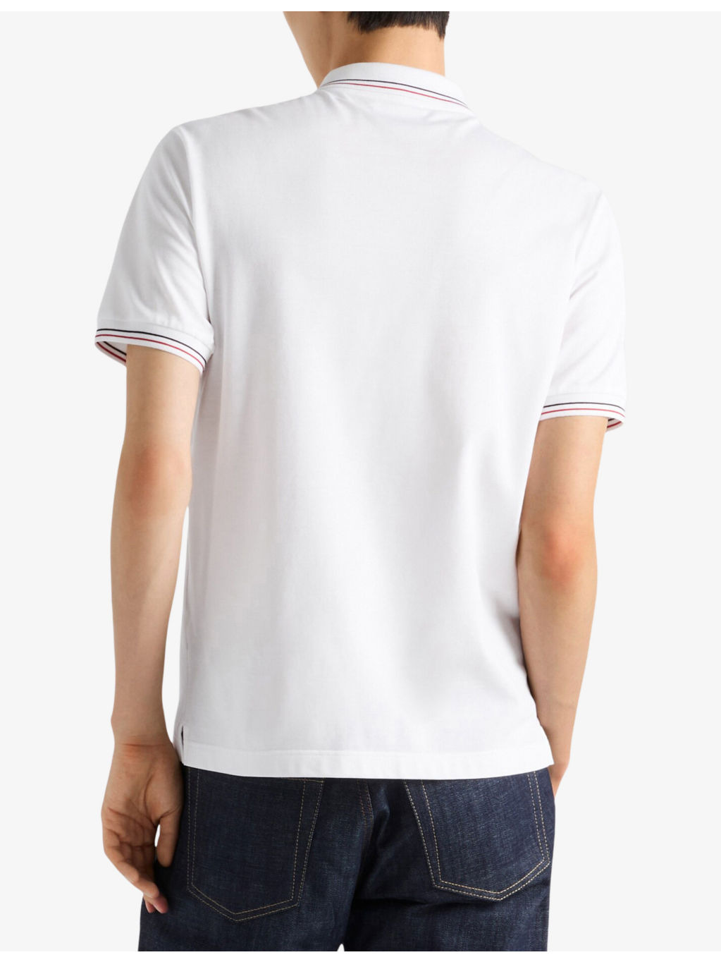Short-sleeve stripe-trim pique polo shirt - 4