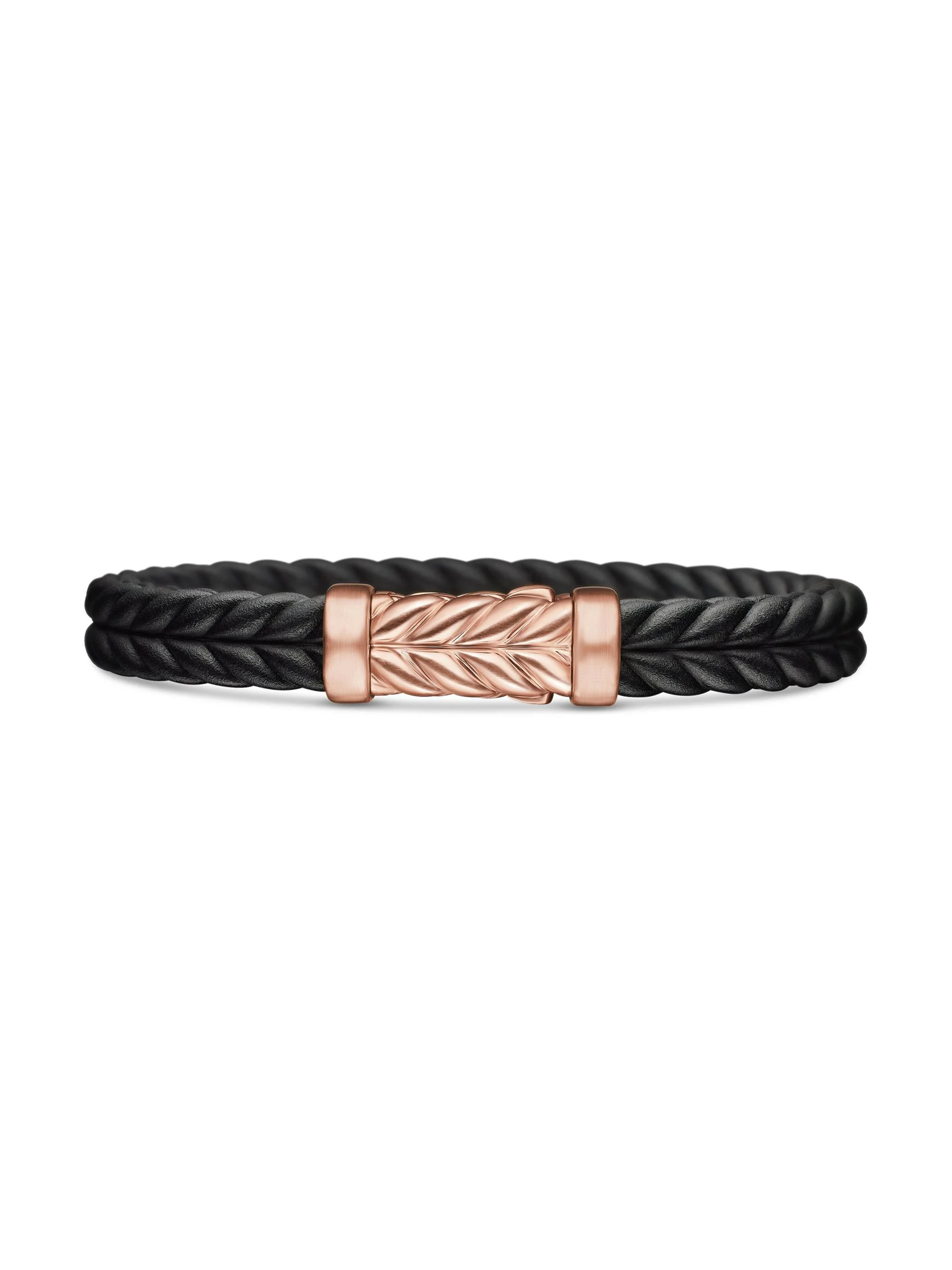 Men's Chevron Bracelet in Black Rubber - Black - 1