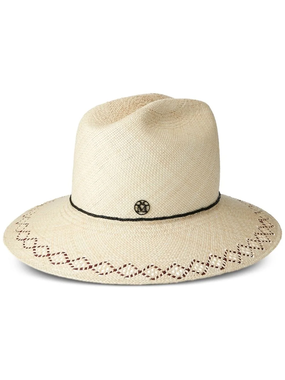 interwoven-design straw hat - 1