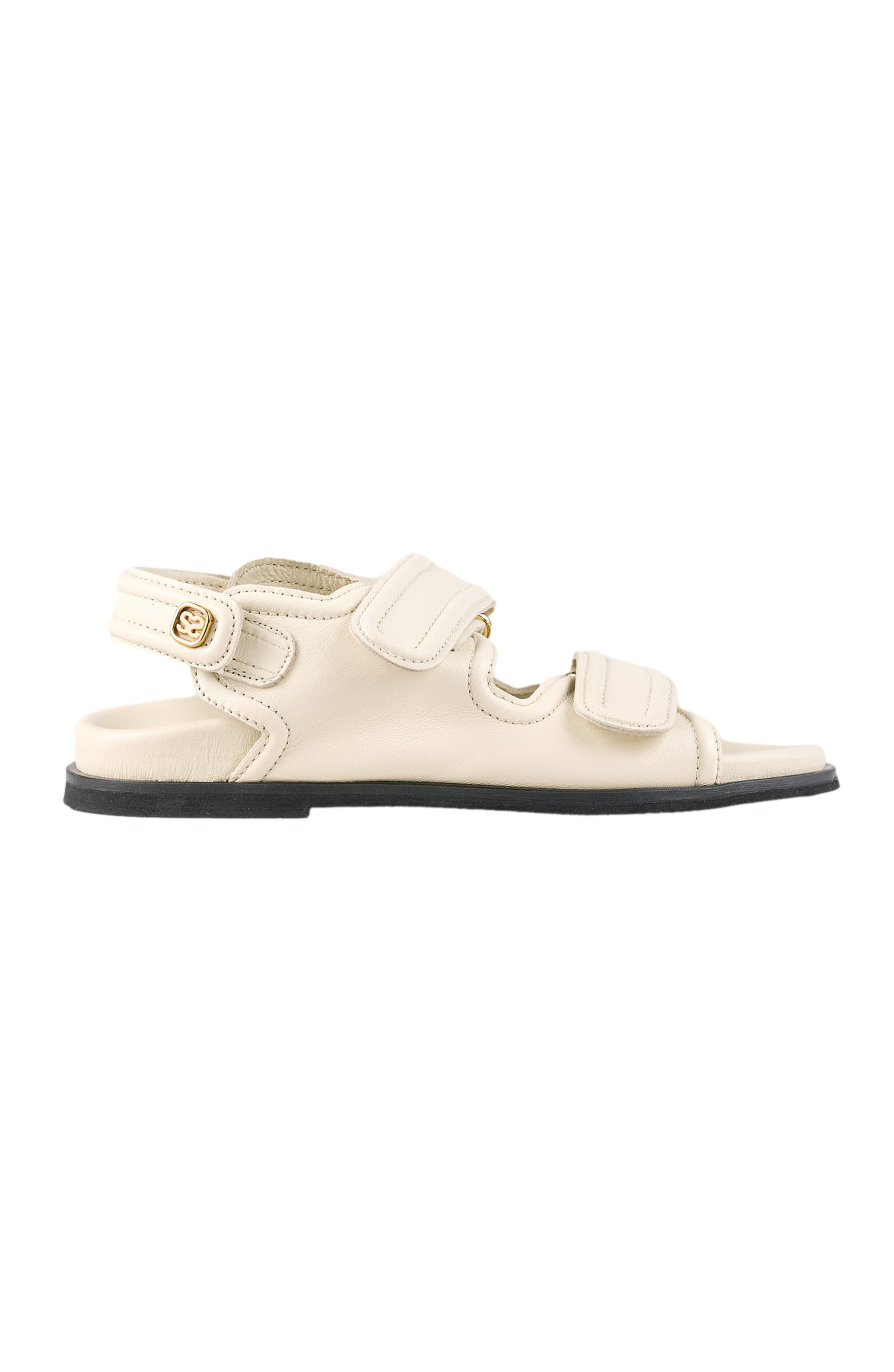 SANDRO Plain leather lambskin sandals in Vanilla at Nordstrom - 4