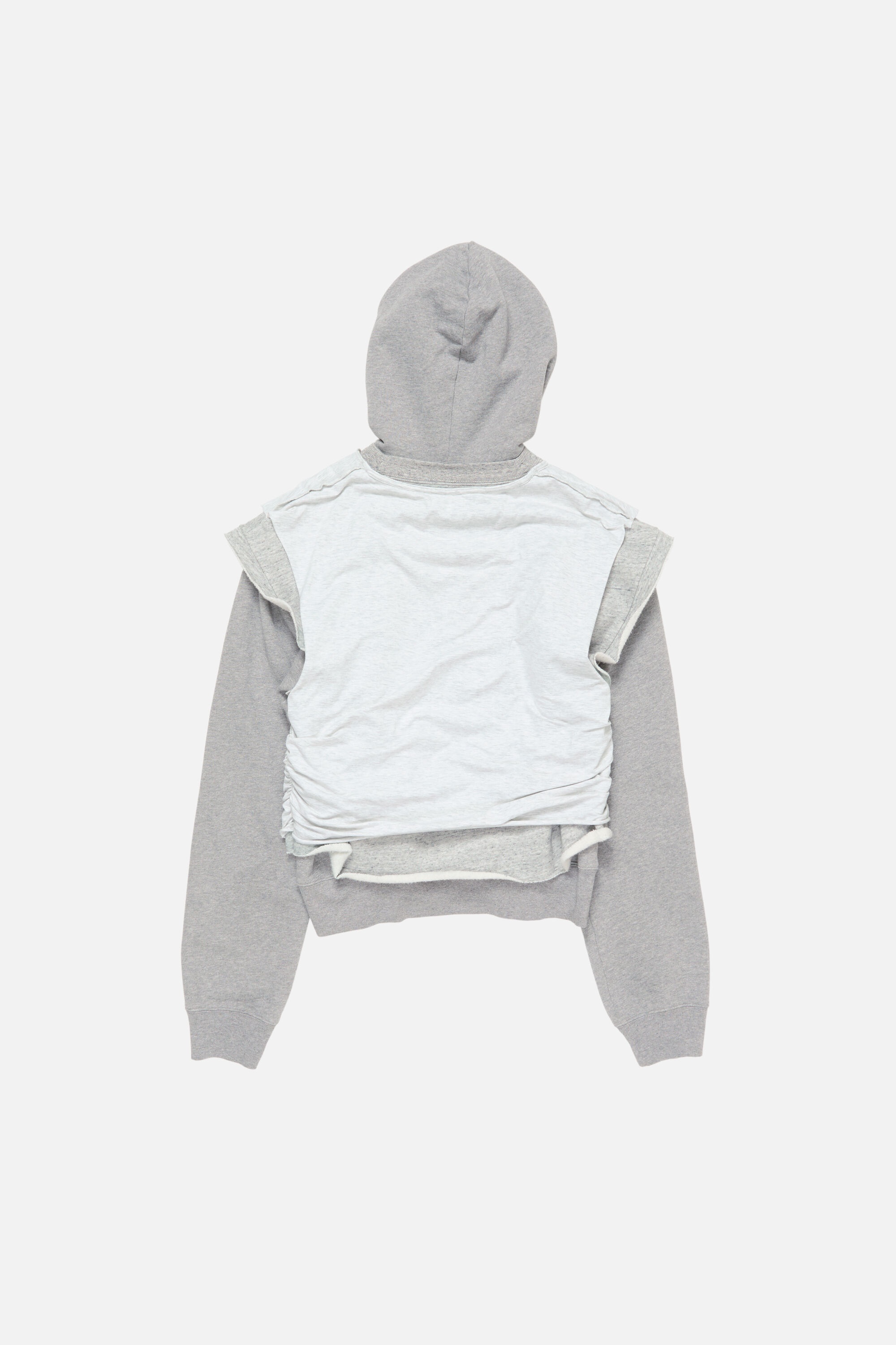 Layered hooded sweater - Grey Melange - 8
