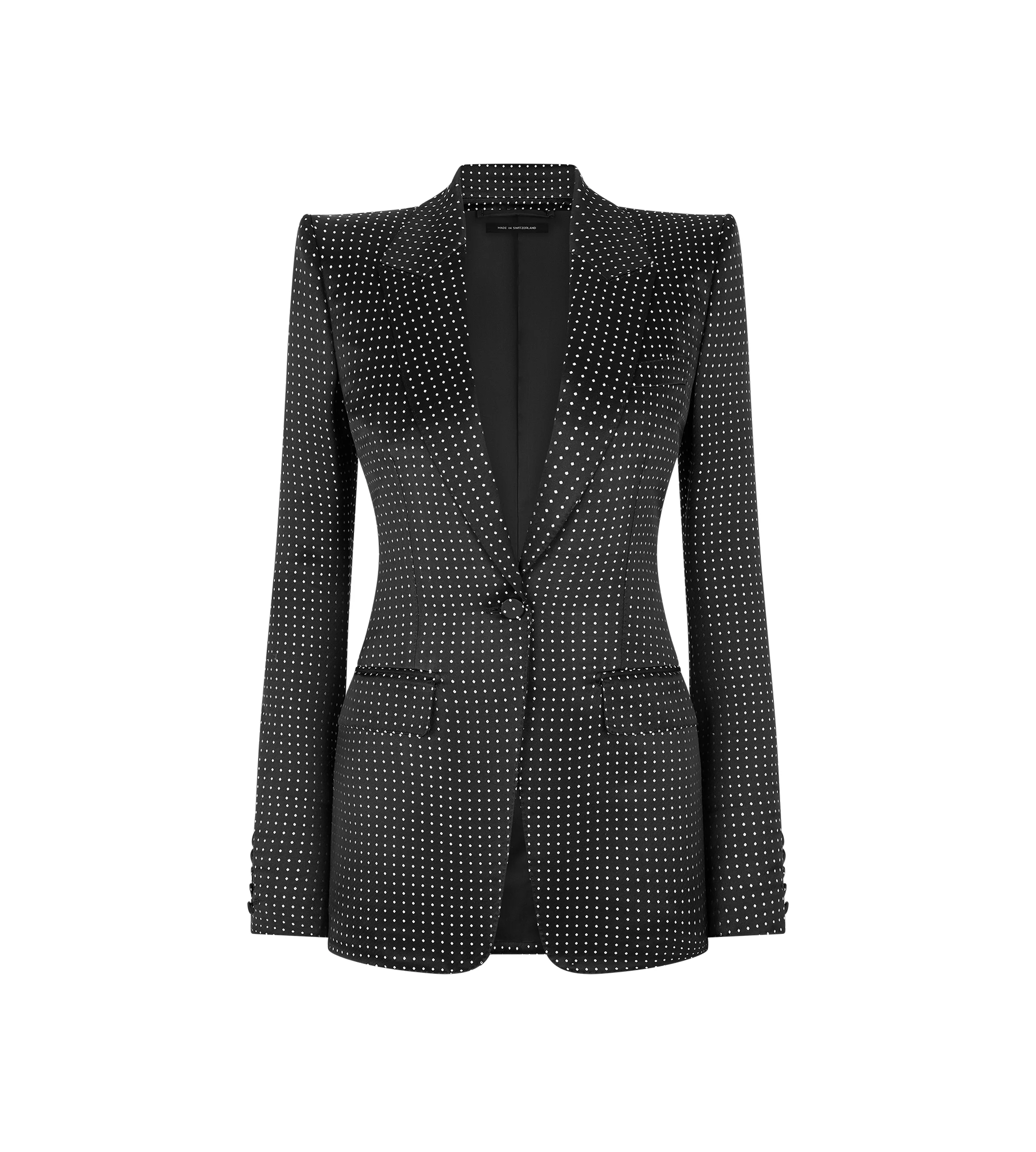 JACQUARD POLKA DOT DUCHESSE SINGLE BREASTED JACKET - 1