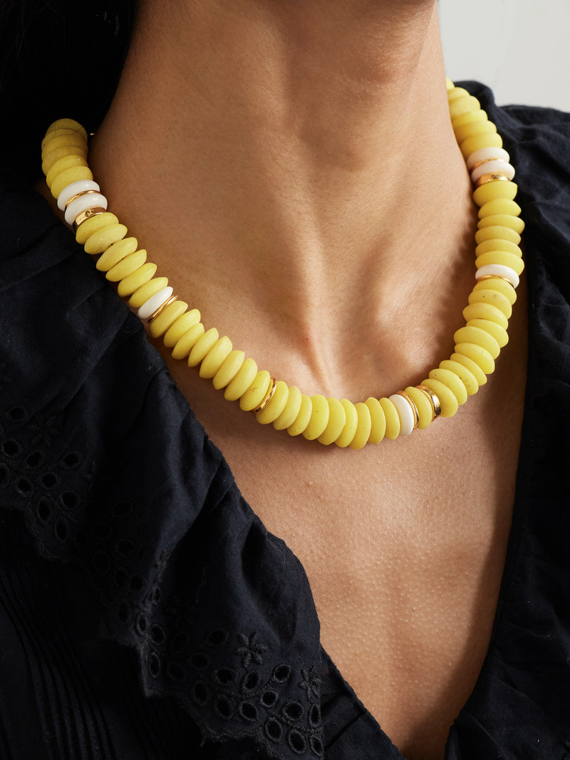 LIZZIE FORTUNATO Laguna Gold-plated Beaded Necklace outlook