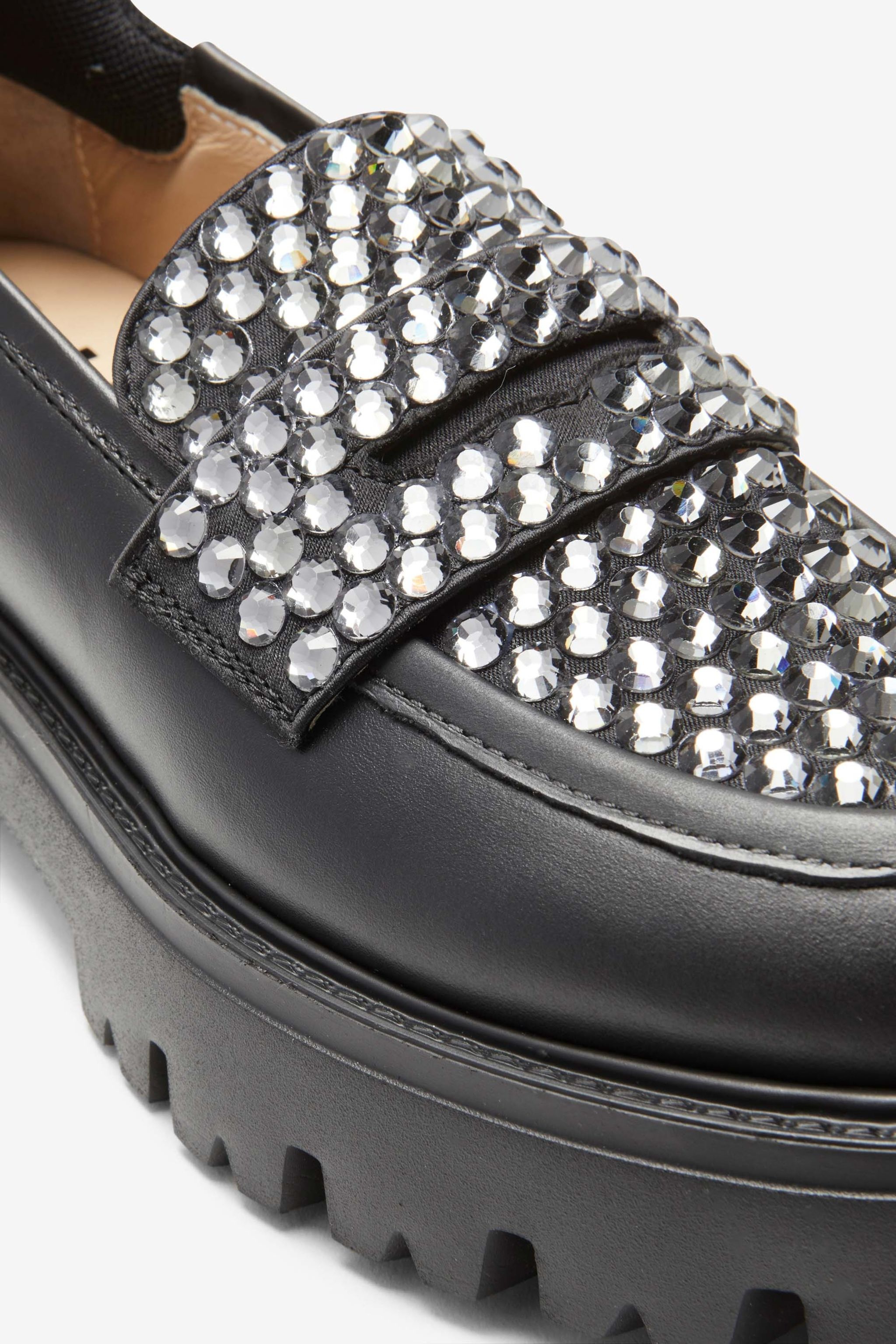 CRYSTAL LEATHER LOAFERS - 5