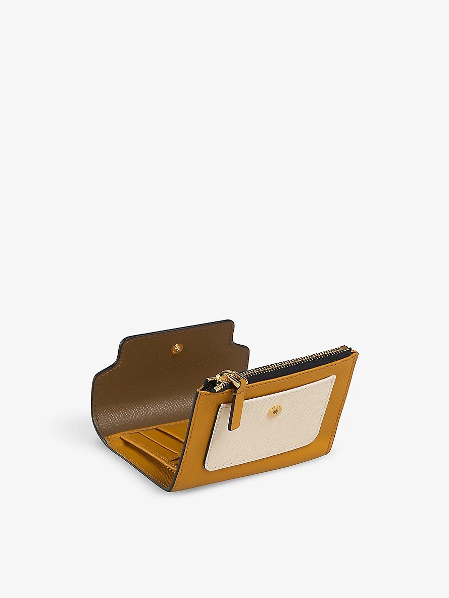 Logo-print zip-up leather wallet - 5