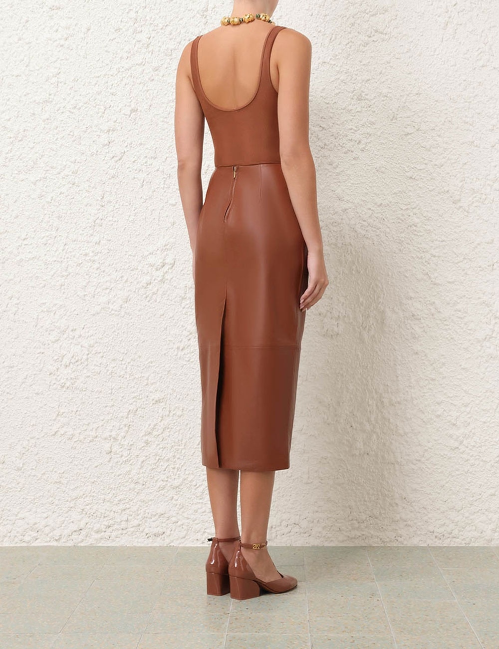 NATURA LEATHER SKIRT - 4
