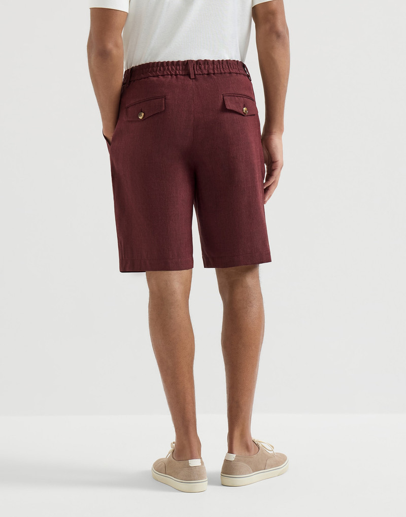 Linen and virgin wool chevron Bermuda shorts 3