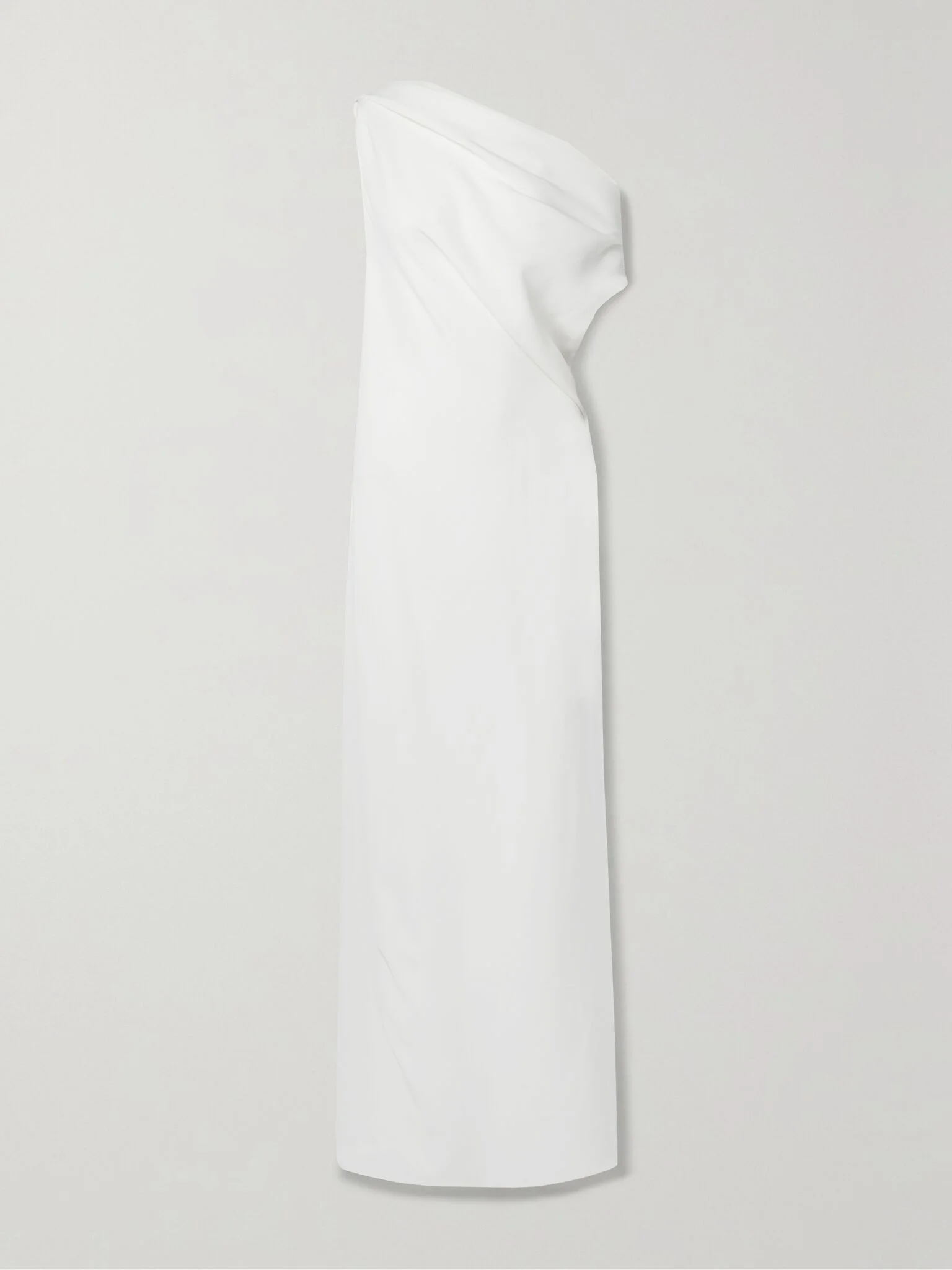 Bamaris one-shoulder draped silk-crepe maxi dress Off-white - 1