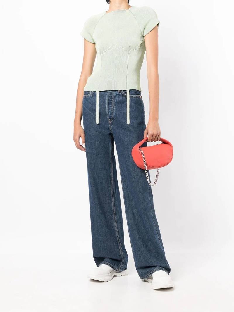 BY FAR leather chain-link clutch bag outlook