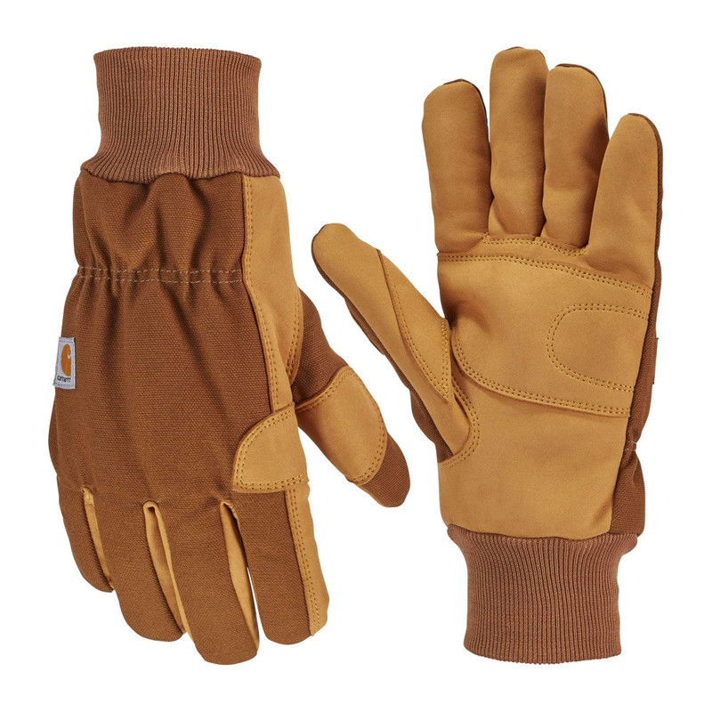 Insulated Duck Synthetic Leather Knit Cuff Glove 1