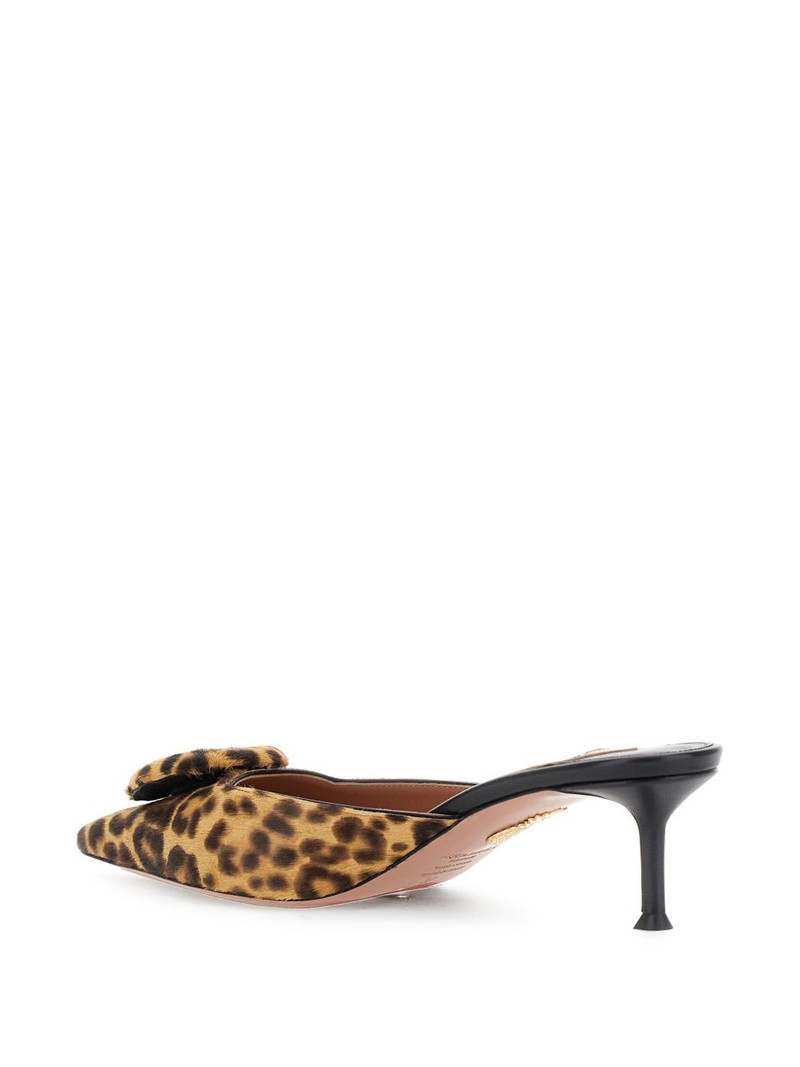 50mm The Hoop leopard-print bow mules 3
