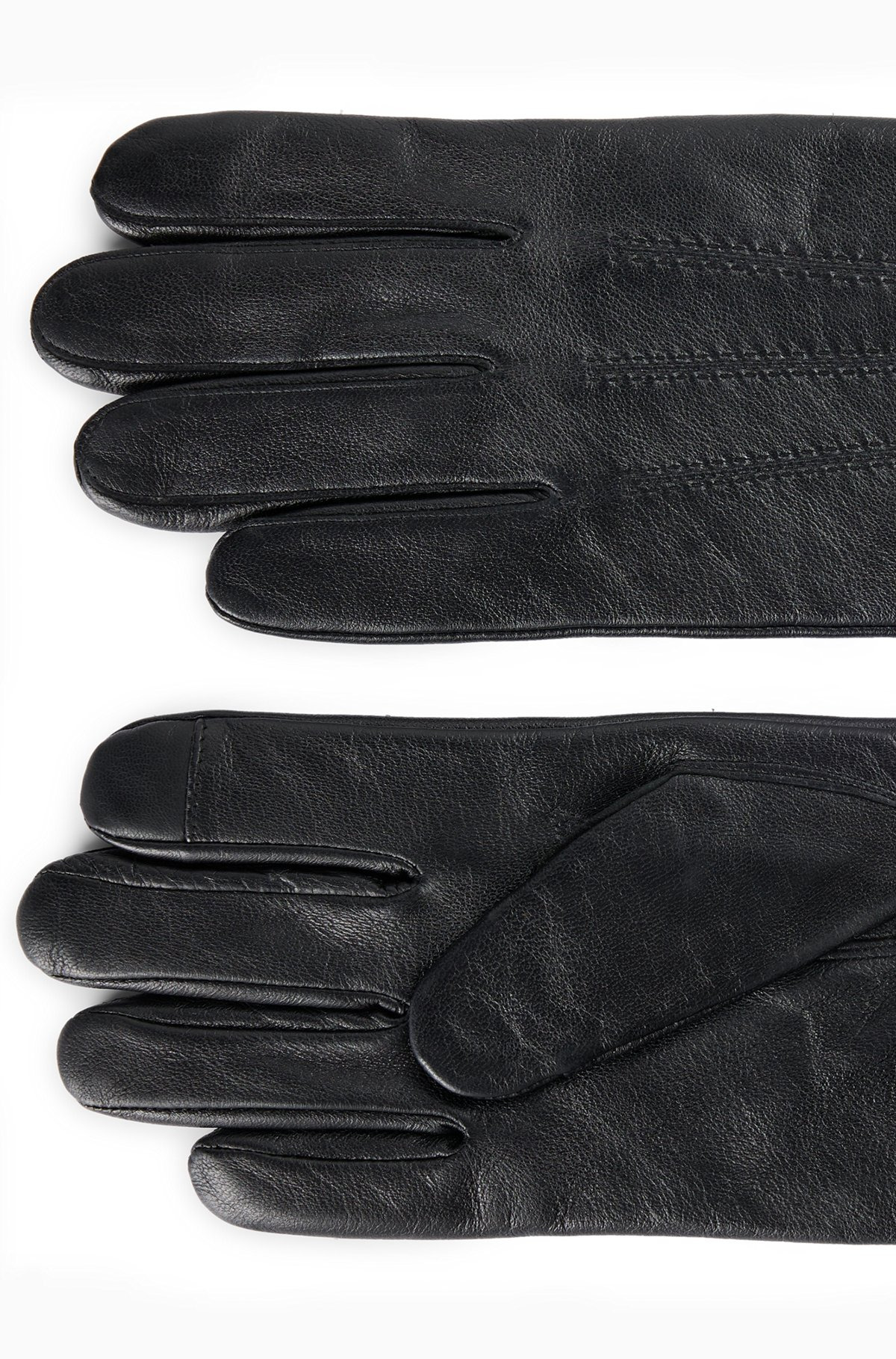 LEATHER GLOVES WITH WOOL LINING AND LOGO LETTERING - 2
