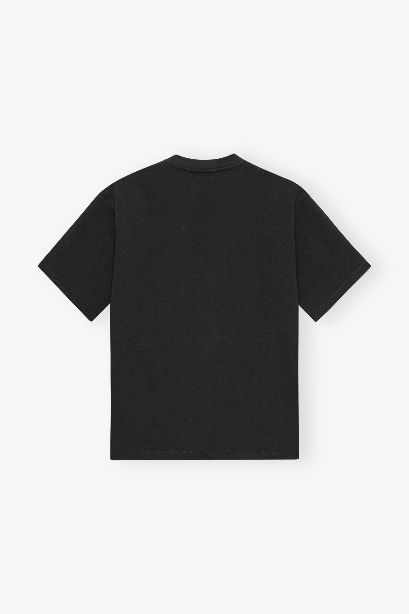 BLACK HEAVY COTTON DROP SHOULDER HEART T-SHIRT - 2