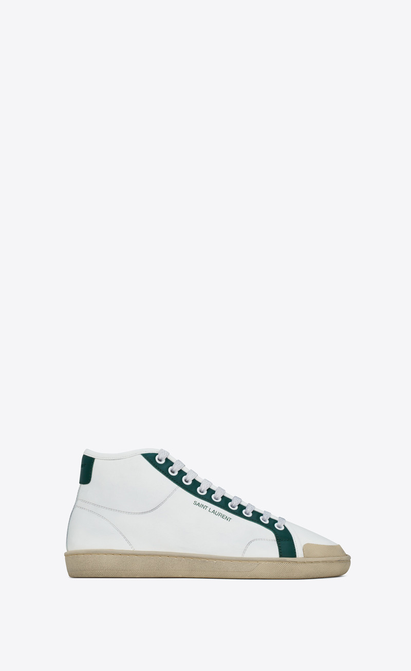 SAINT LAURENT court classic sl/39 mid-top sneakers in smooth leather outlook