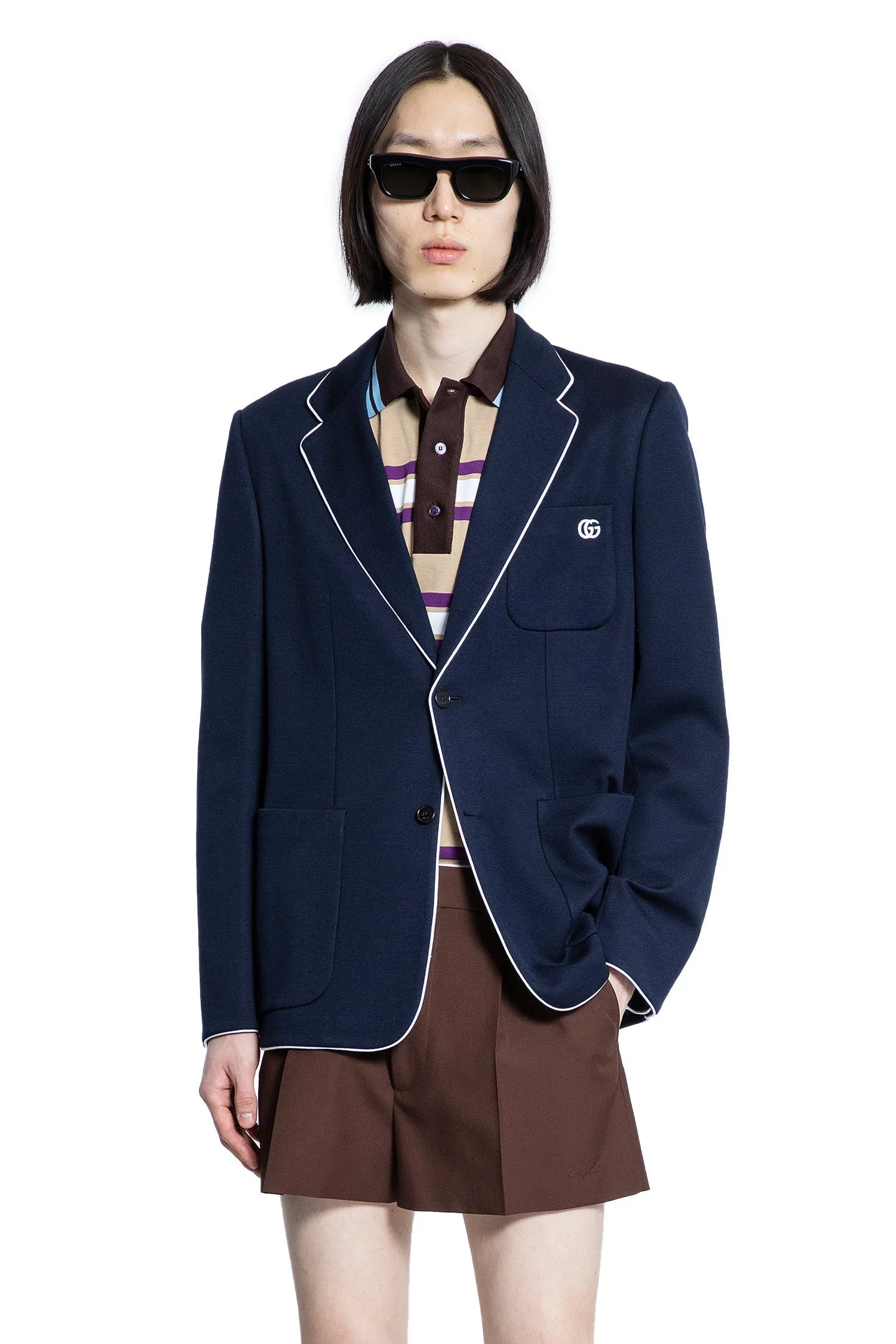Double-G-Cotton-Jersey-Blazer - 5
