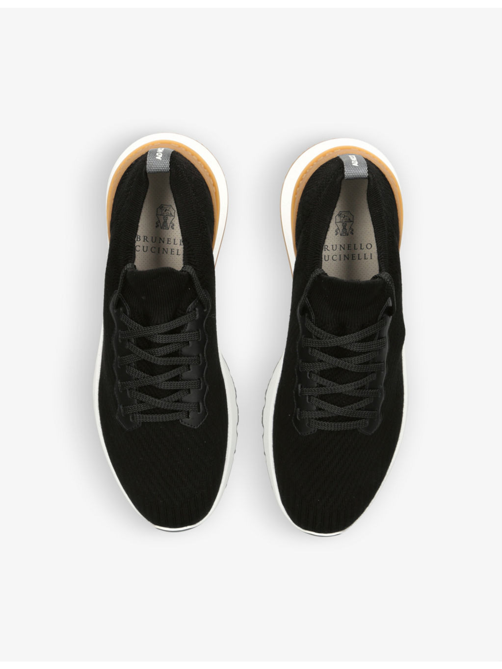 Logo-detail low-top cotton-knit trainers - 2