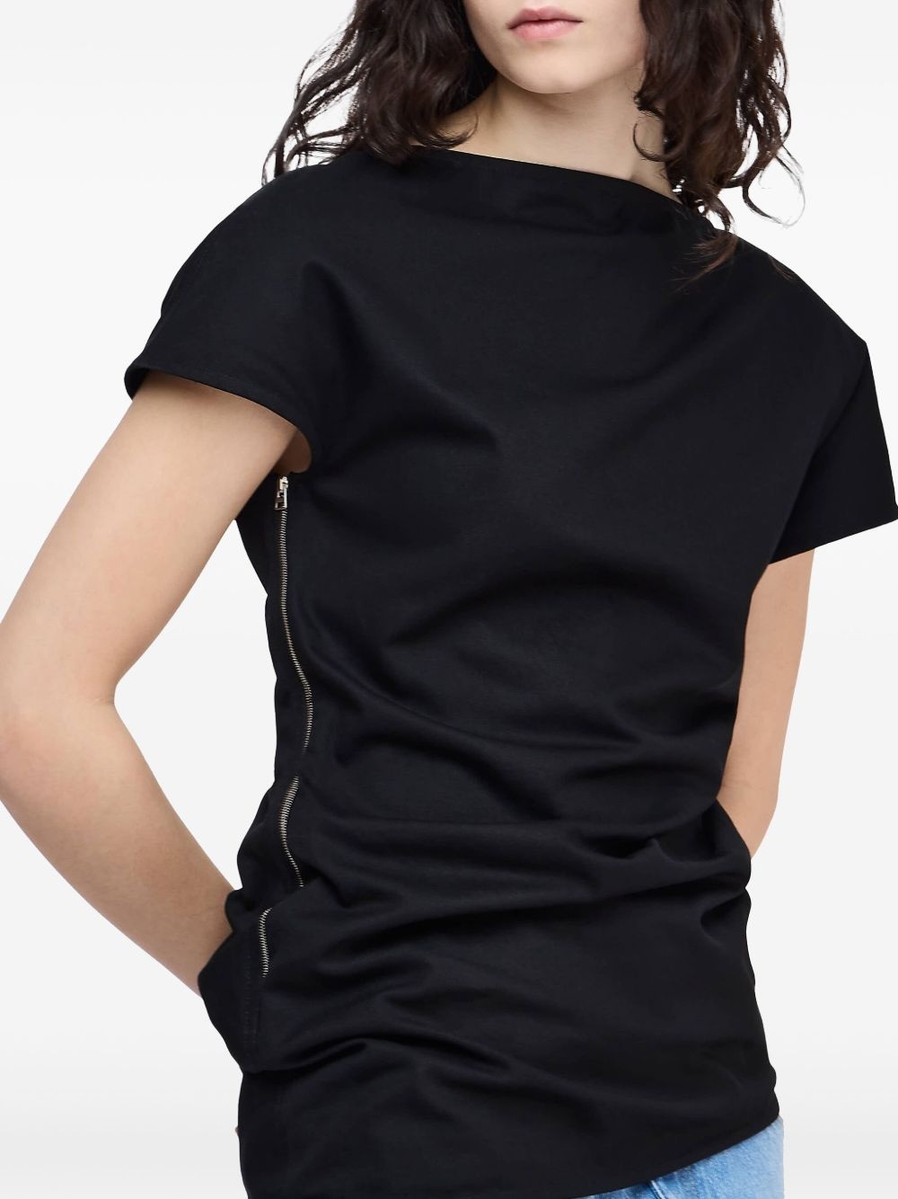 draped asymmetric blouse - 4