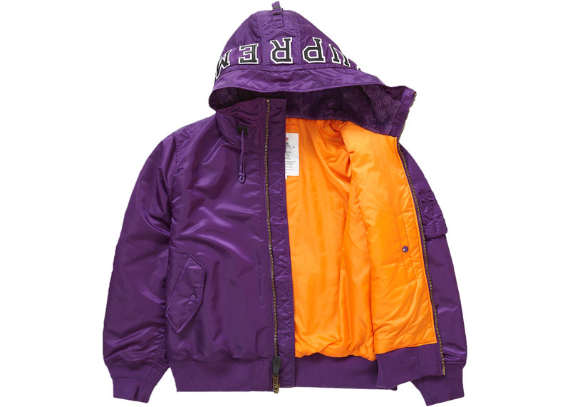 Supreme Supreme Hooded MA-1 Purple outlook