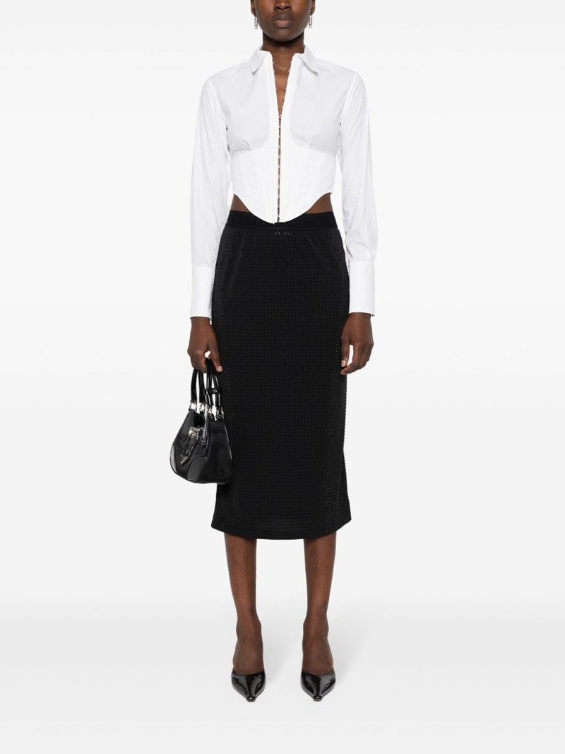 VERSACE JEANS COUTURE crystal-embellished midi skirt outlook