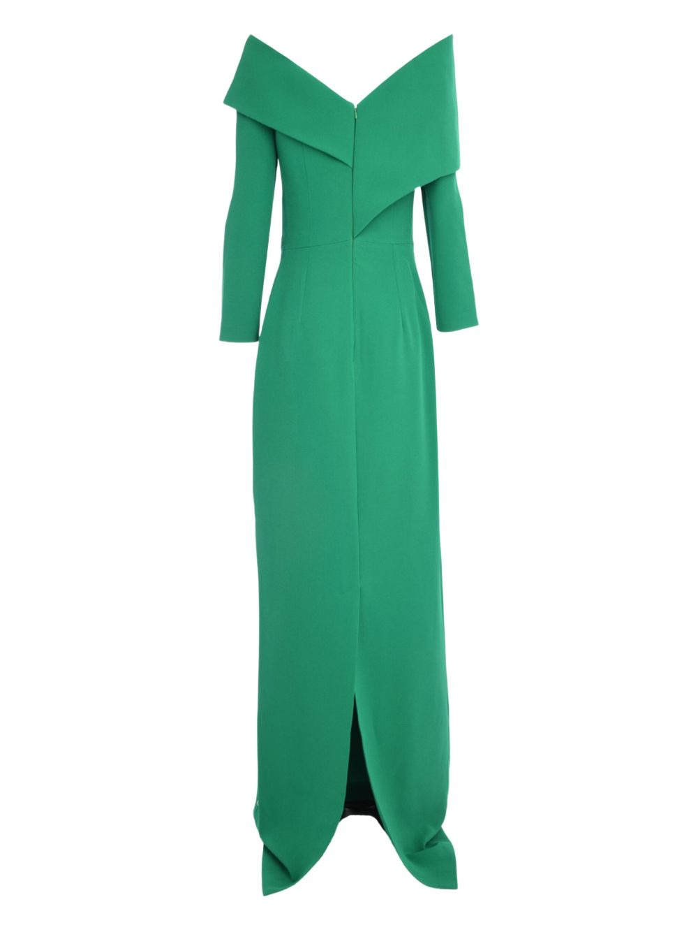 asymmetric drape long sleeve dress - 2