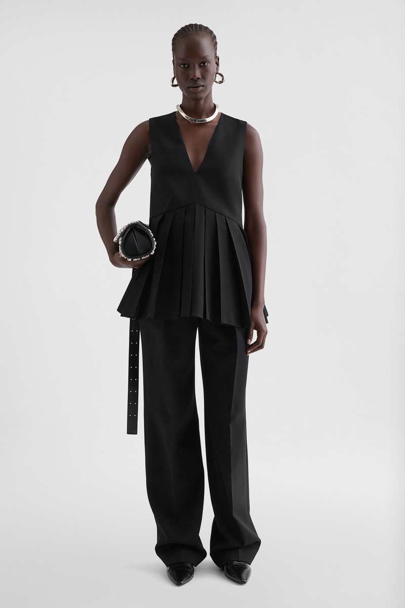 Jil Sander Wool Gabardine Pleated Top outlook