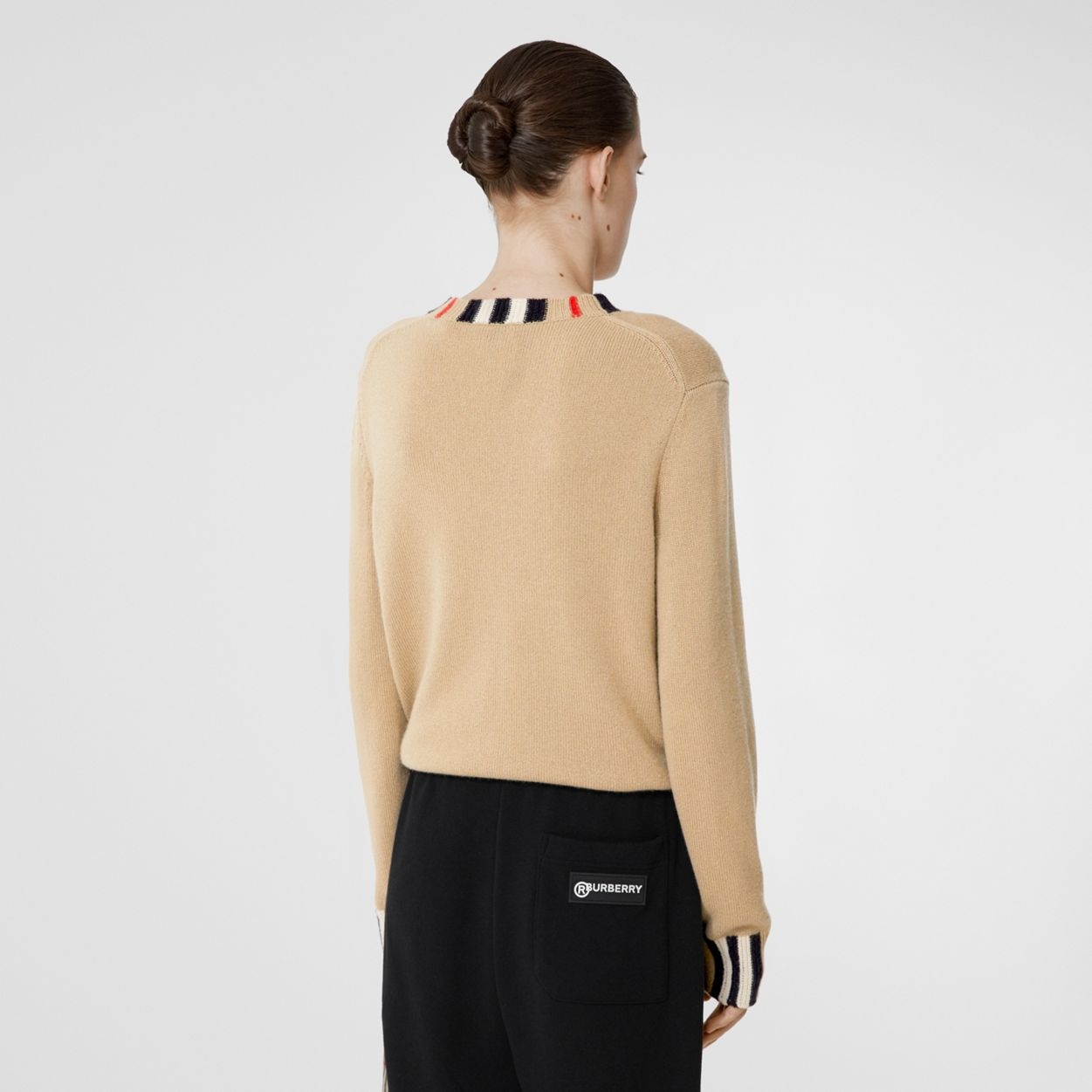 Icon Stripe Trim Cashmere Sweater - 4