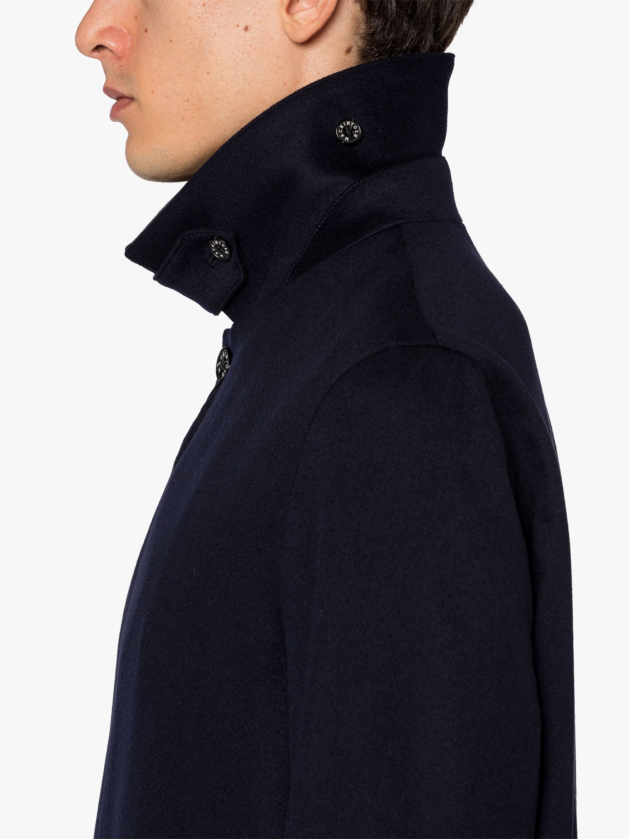 DUNKELD NAVY RAIN SYSTEM CASHMERE 3/4 COAT - 6