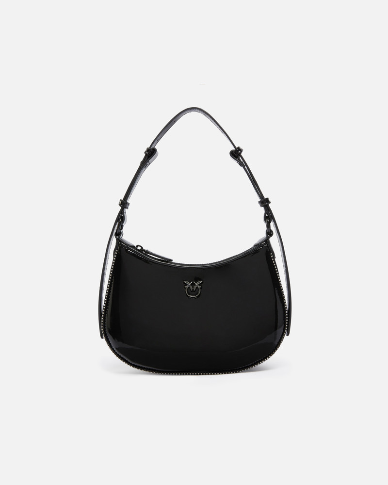 PATENT HALF MOON HANDBAG WITH RHINESTONES 1