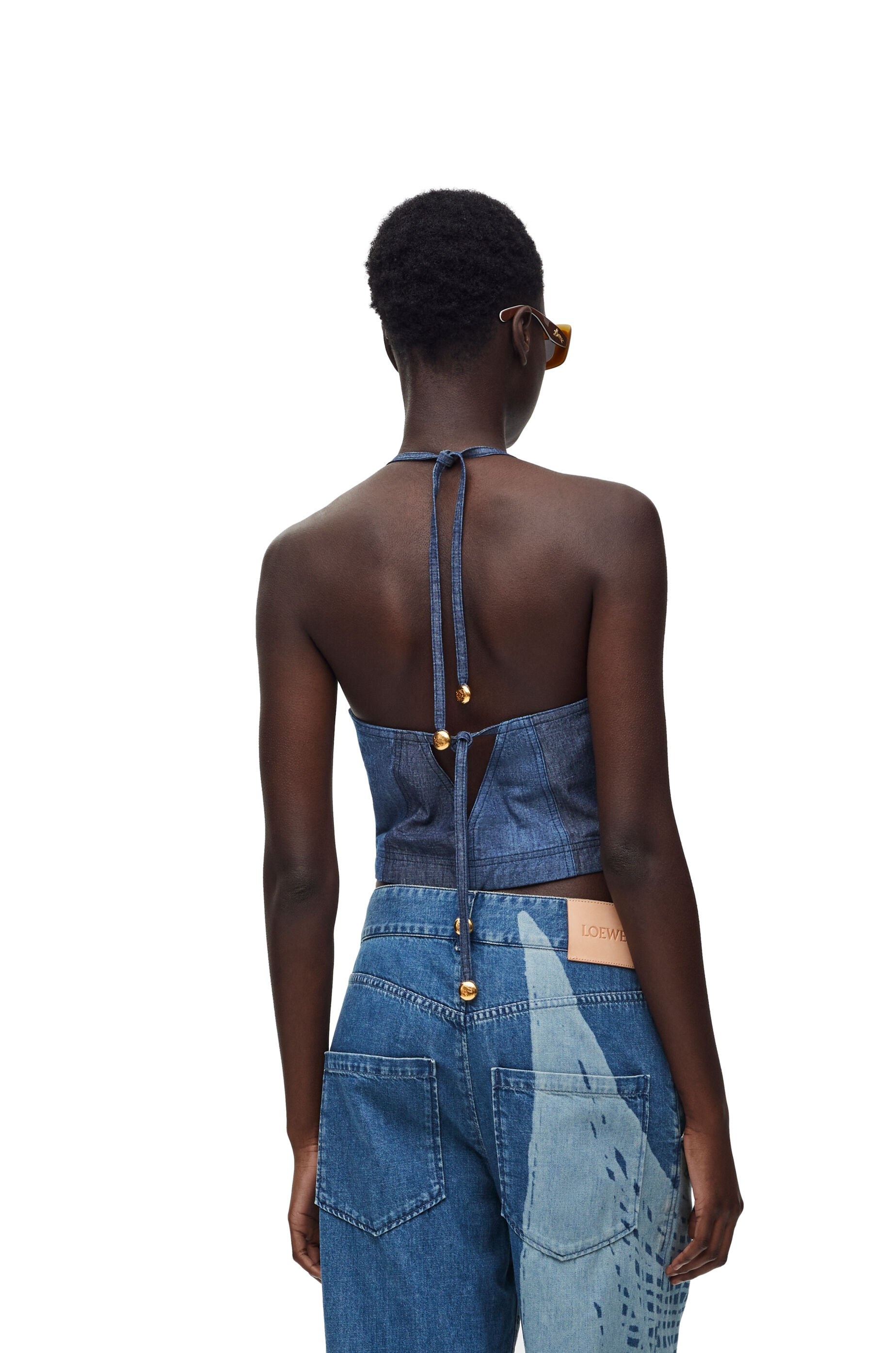 Strappy top in denim - 4