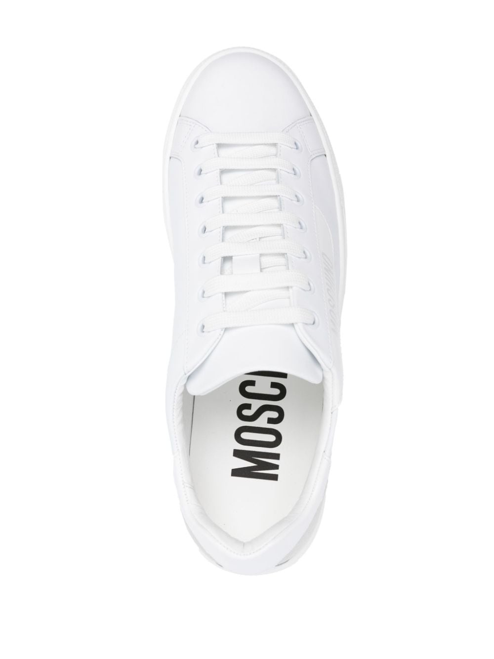 logo-print leather trainers - 4