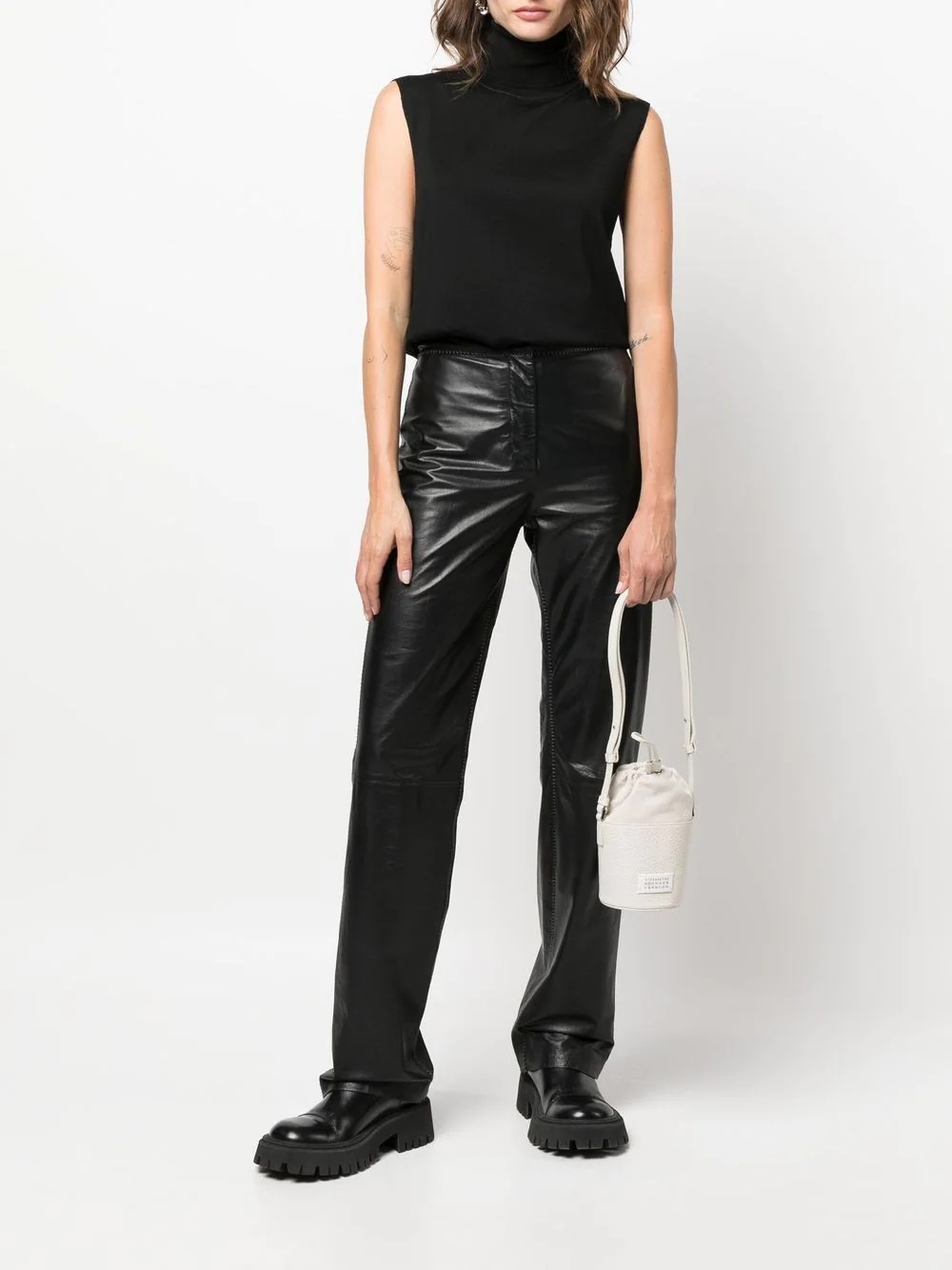 roll-neck sleeveless knitted top - 4