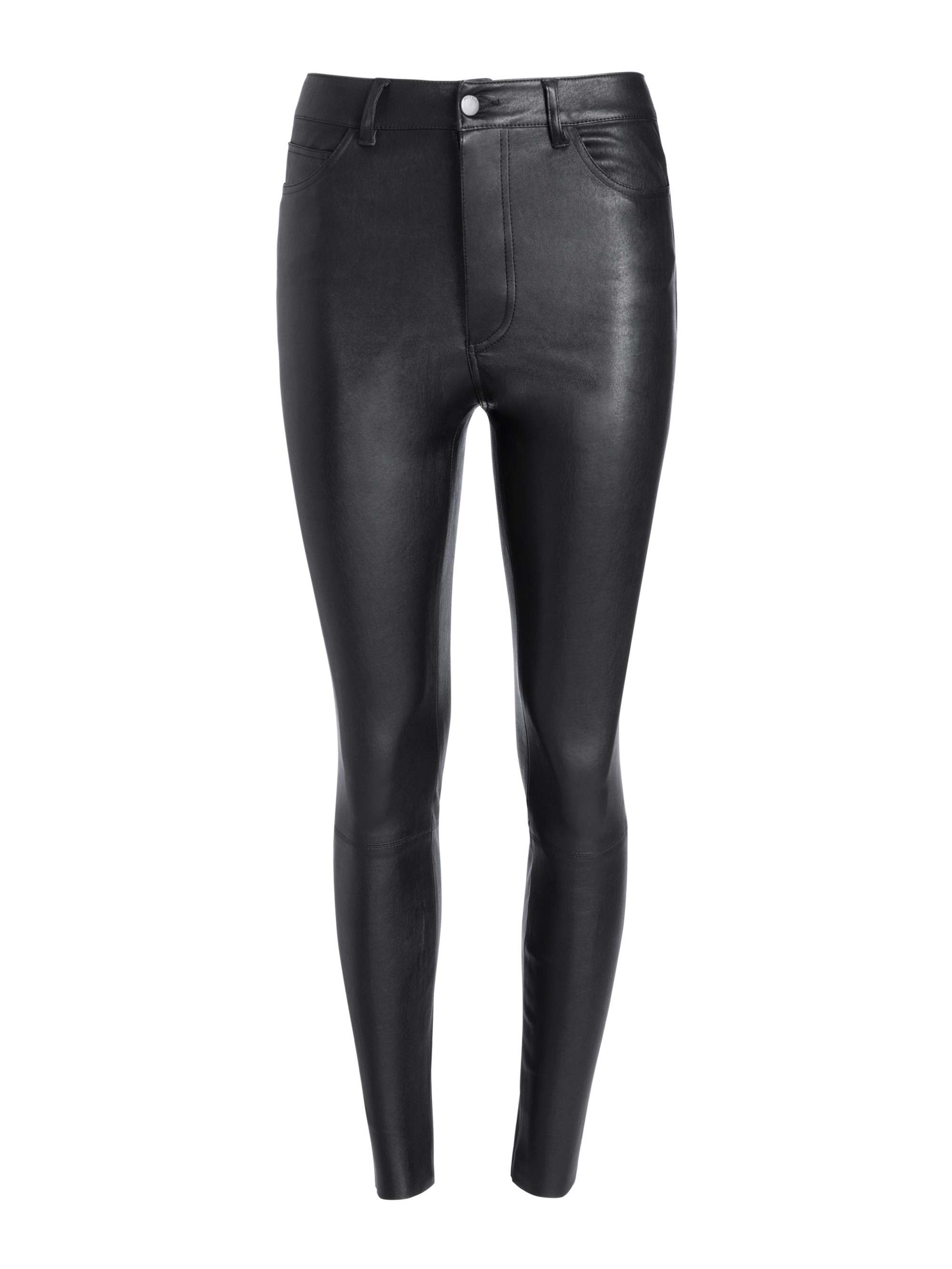 MIKAH SINGLE BUTTON LEATHER PANT - 1