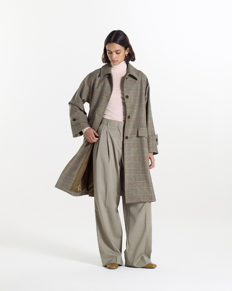 Mackintosh Humbie Slim Long Wool Glencheck Coat outlook