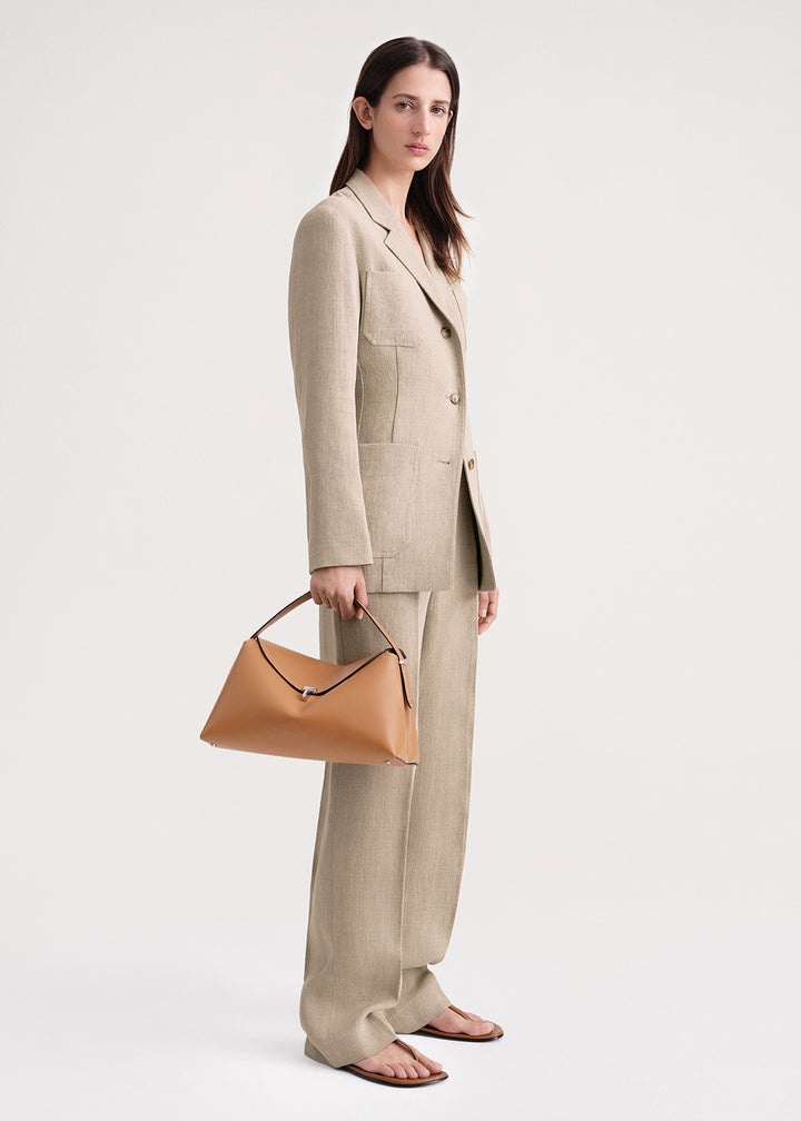 Slim linen blazer wheat mélange - 4