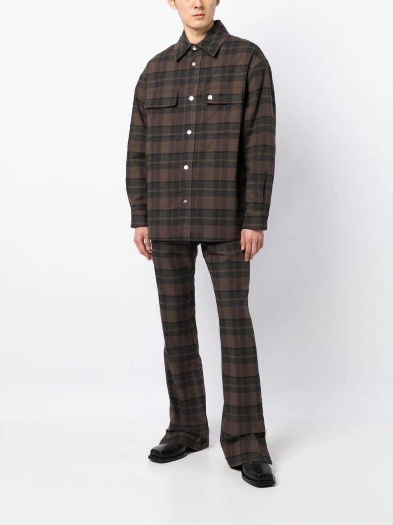 plaid-pattern tailored trousers - 2