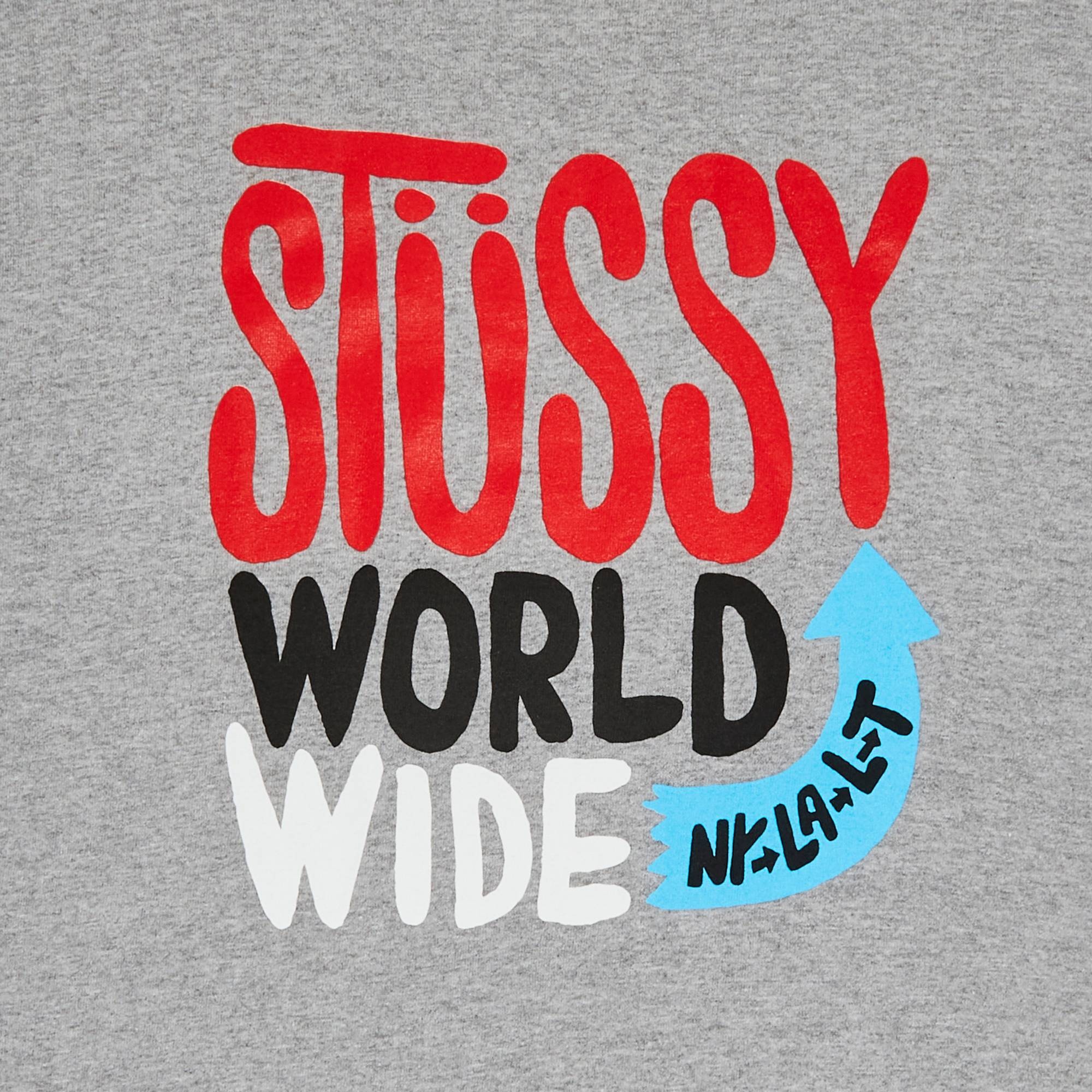 Stussy World Wide Tee 'Grey Heather' - 3