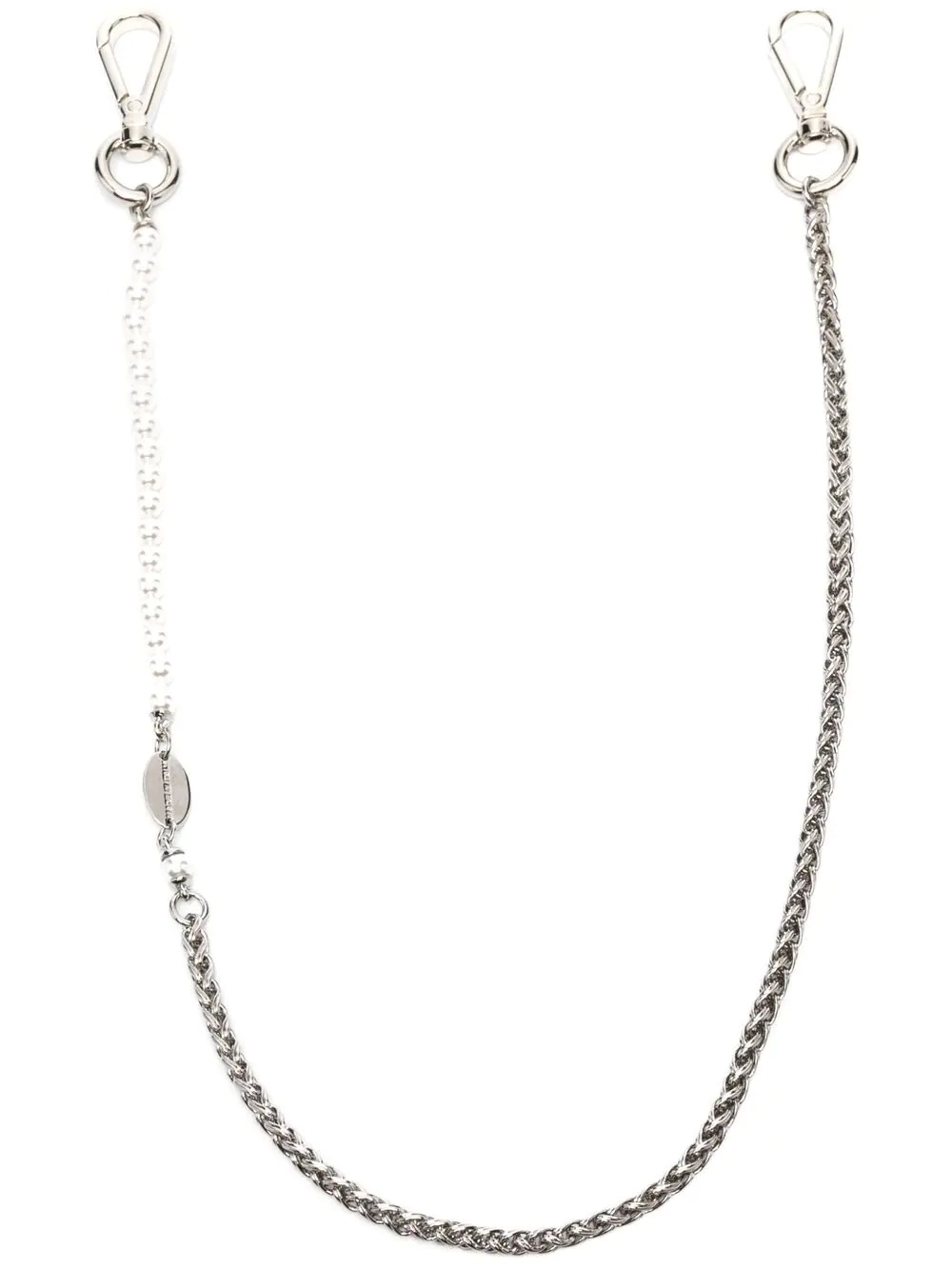 faux pearl-embellished chain - 1