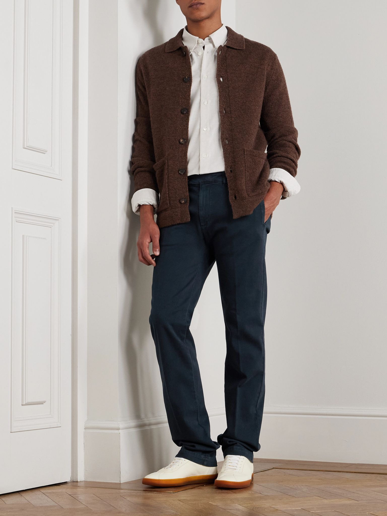 Winch2 Straight-Leg Cotton-Blend Twill Trousers Navy - 2